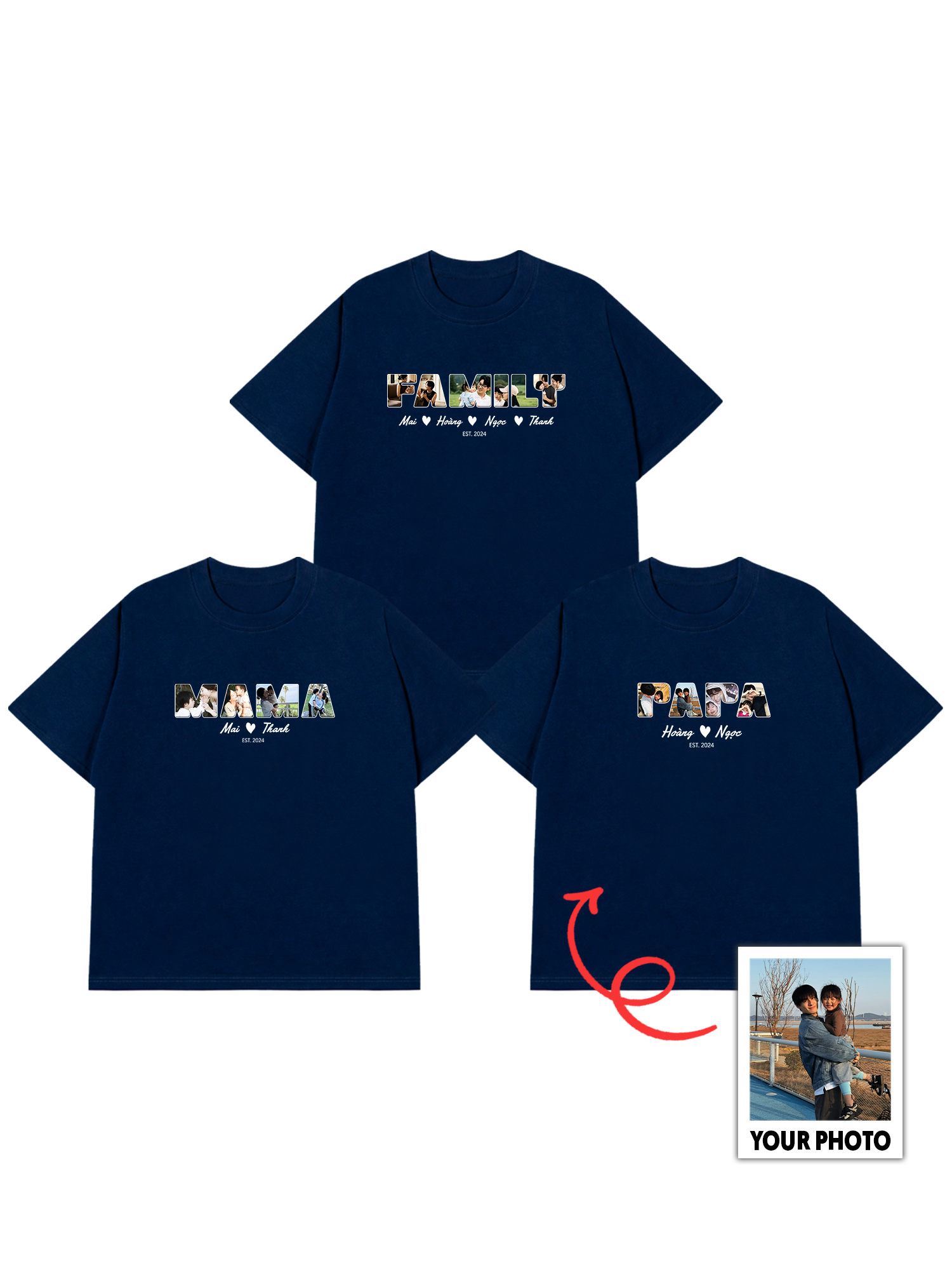 Áo Thun Custom family Name and Date