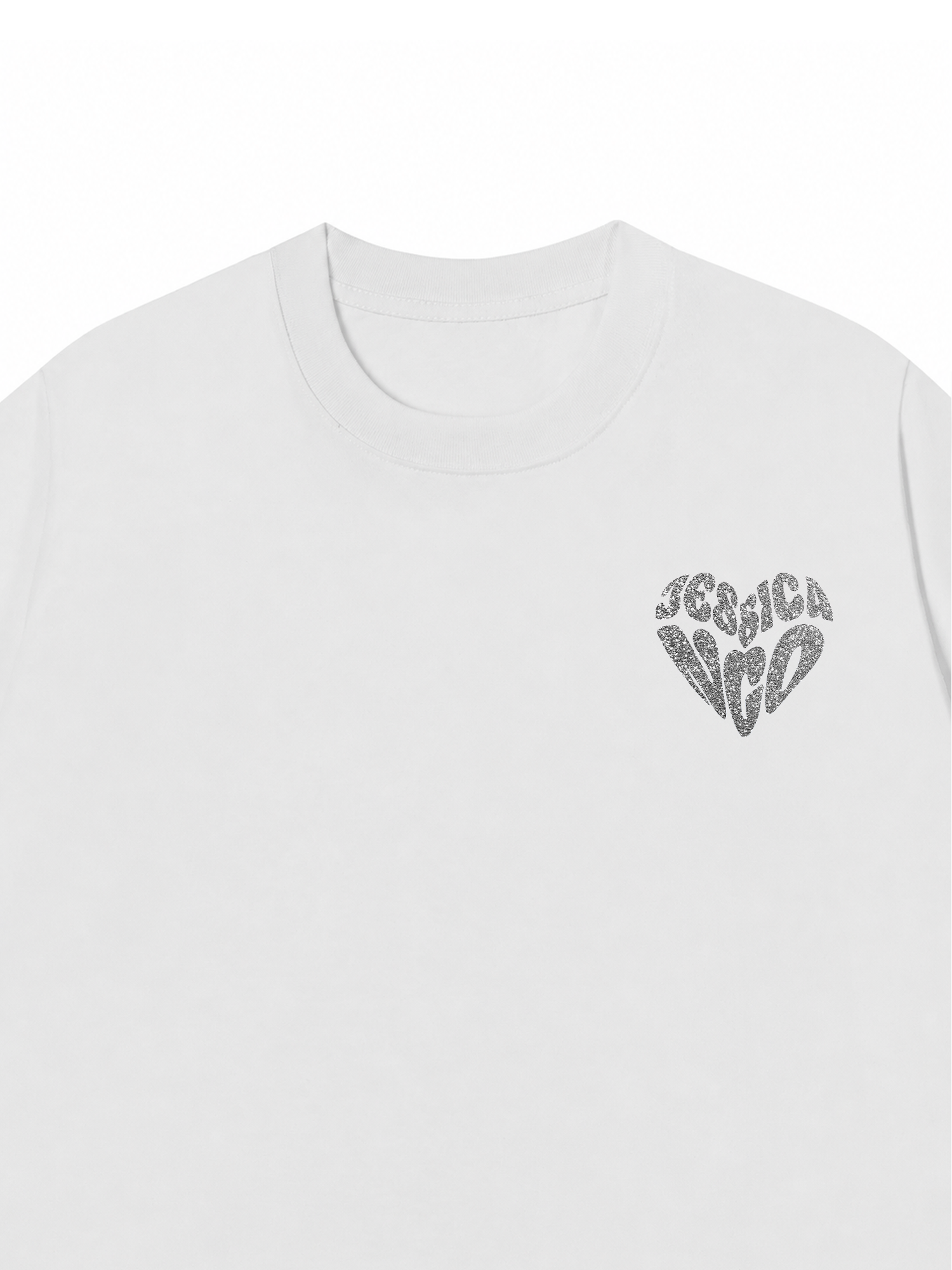 Áo Thun Silver glitter Custom Heart Custom Couple Name