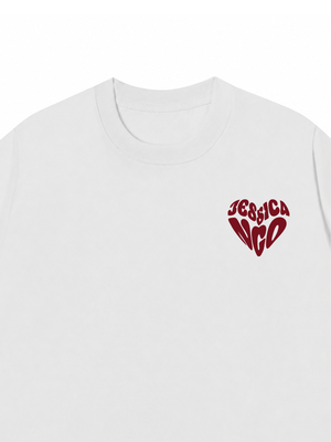Áo Thun Red Custom Heart Custom Couple Name