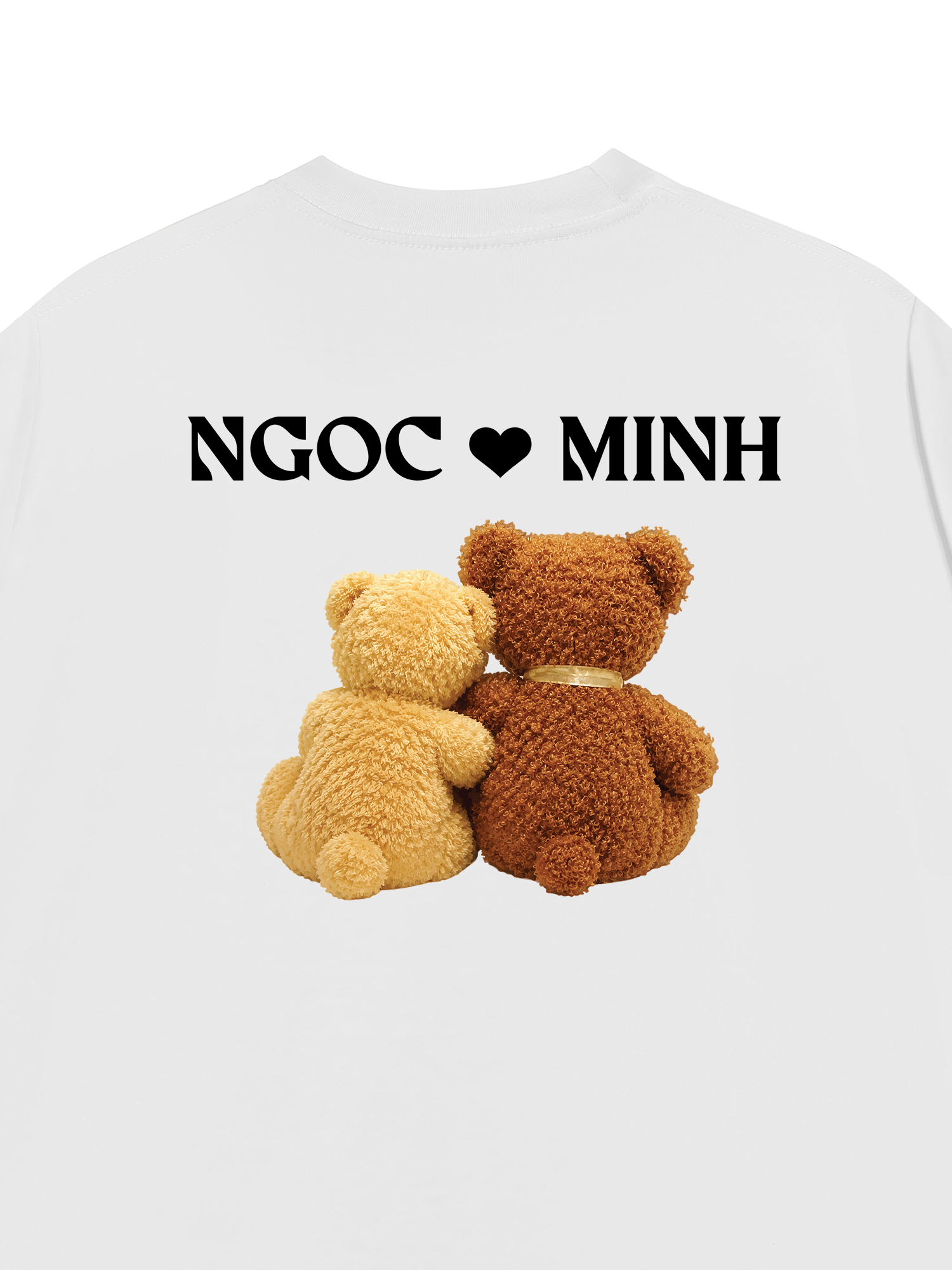 Áo Thun Custom Teddybears Couple Name and Date