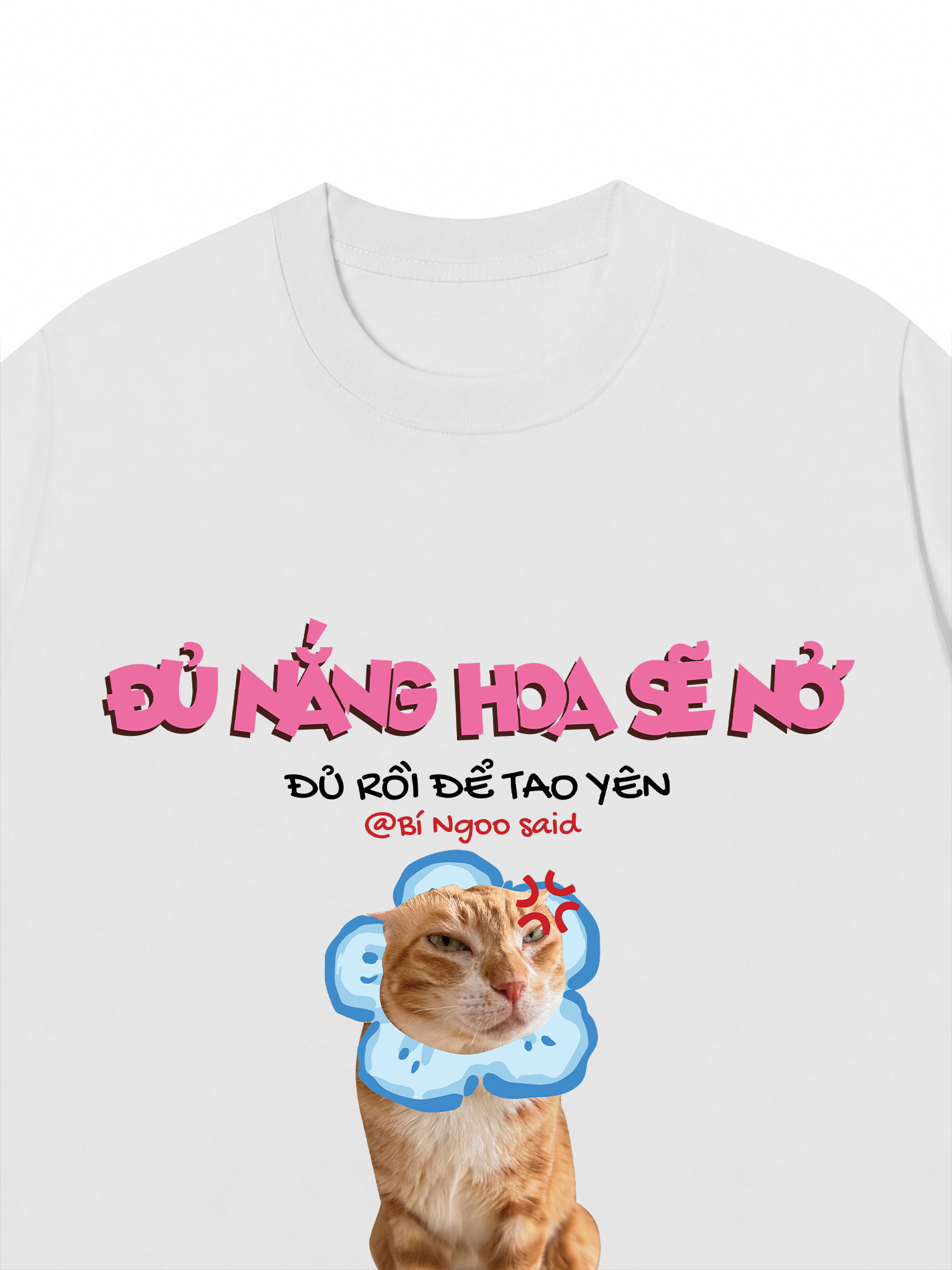 Áo Thun Custom Pet Đủ Nắng Hoa Sẽ Nở Mèo Hoa