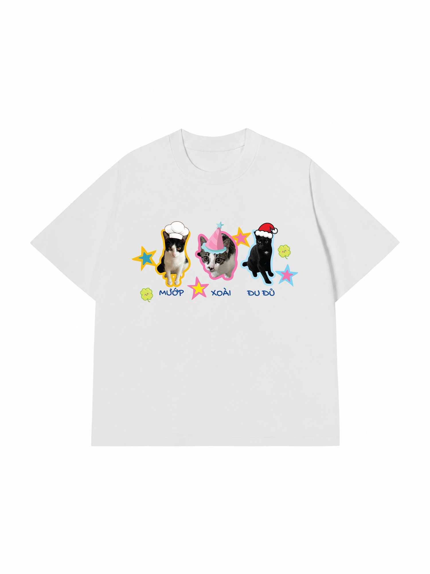 Áo Thun Custom Pet Cute Three Cats In Hats