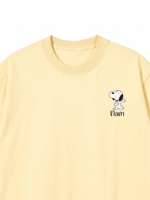 Áo Thun Custom Name Couple Cute Dog