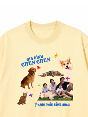 Áo Thun Custom Family With Pets