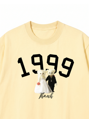 Áo Thun Custom Wedding Bear Year And Name
