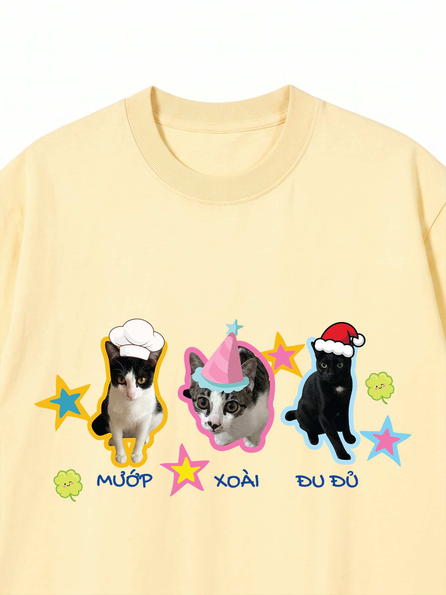 Áo Thun Custom Pet Cute Three Cats In Hats