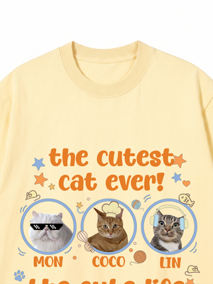Áo Thun Custom Pet The Cutest Cat Ever