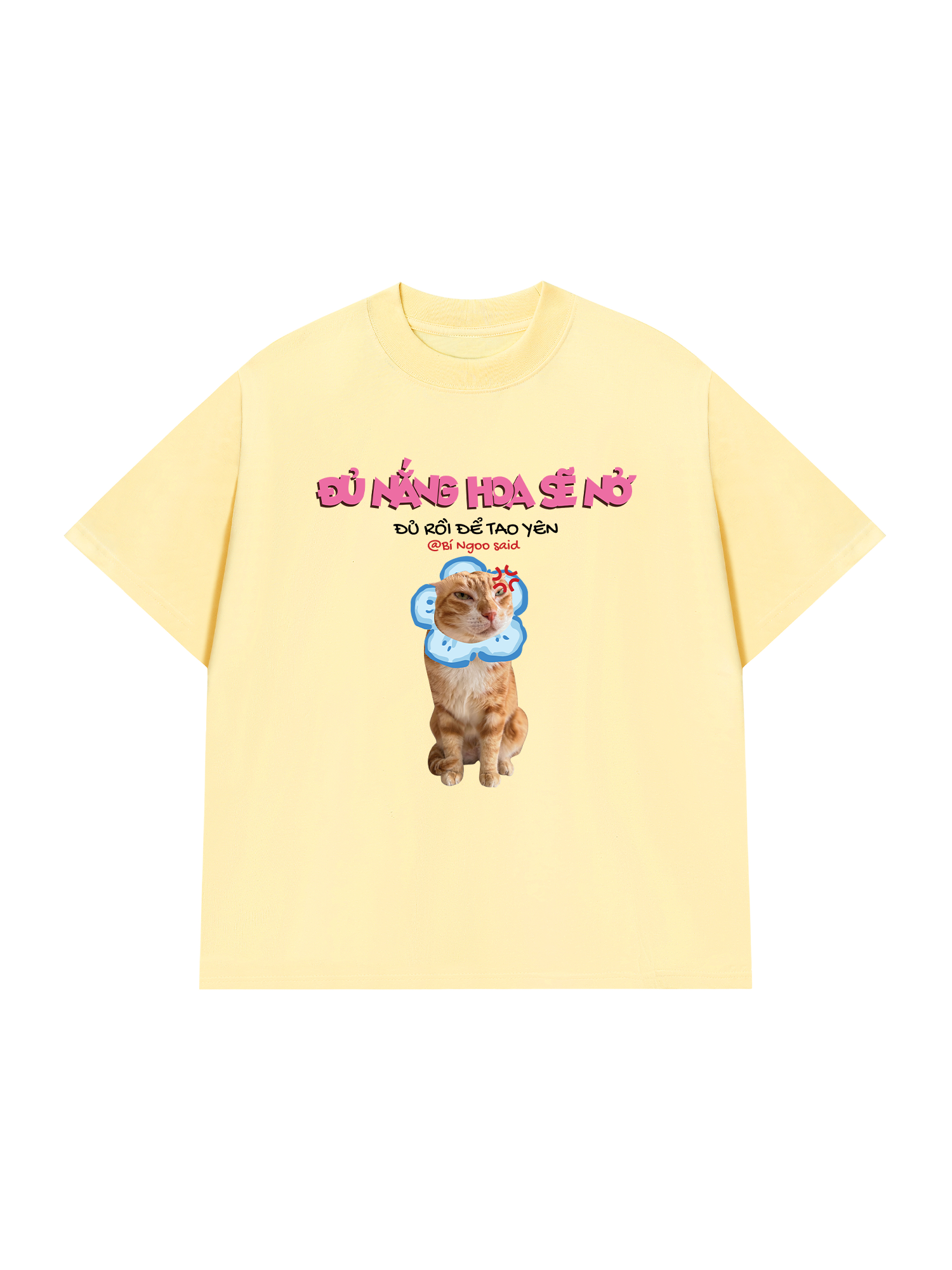 Áo Thun Custom Pet Đủ Nắng Hoa Sẽ Nở Mèo Hoa