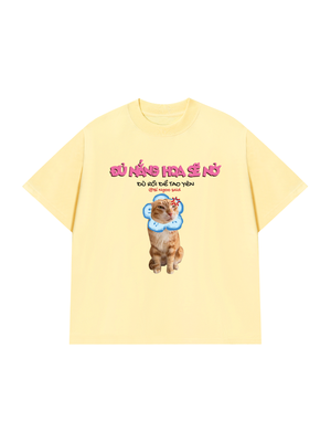 Áo Thun Custom Pet Đủ Nắng Hoa Sẽ Nở Mèo Hoa