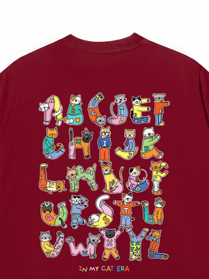 Áo Thun Custom Alphabet Cat