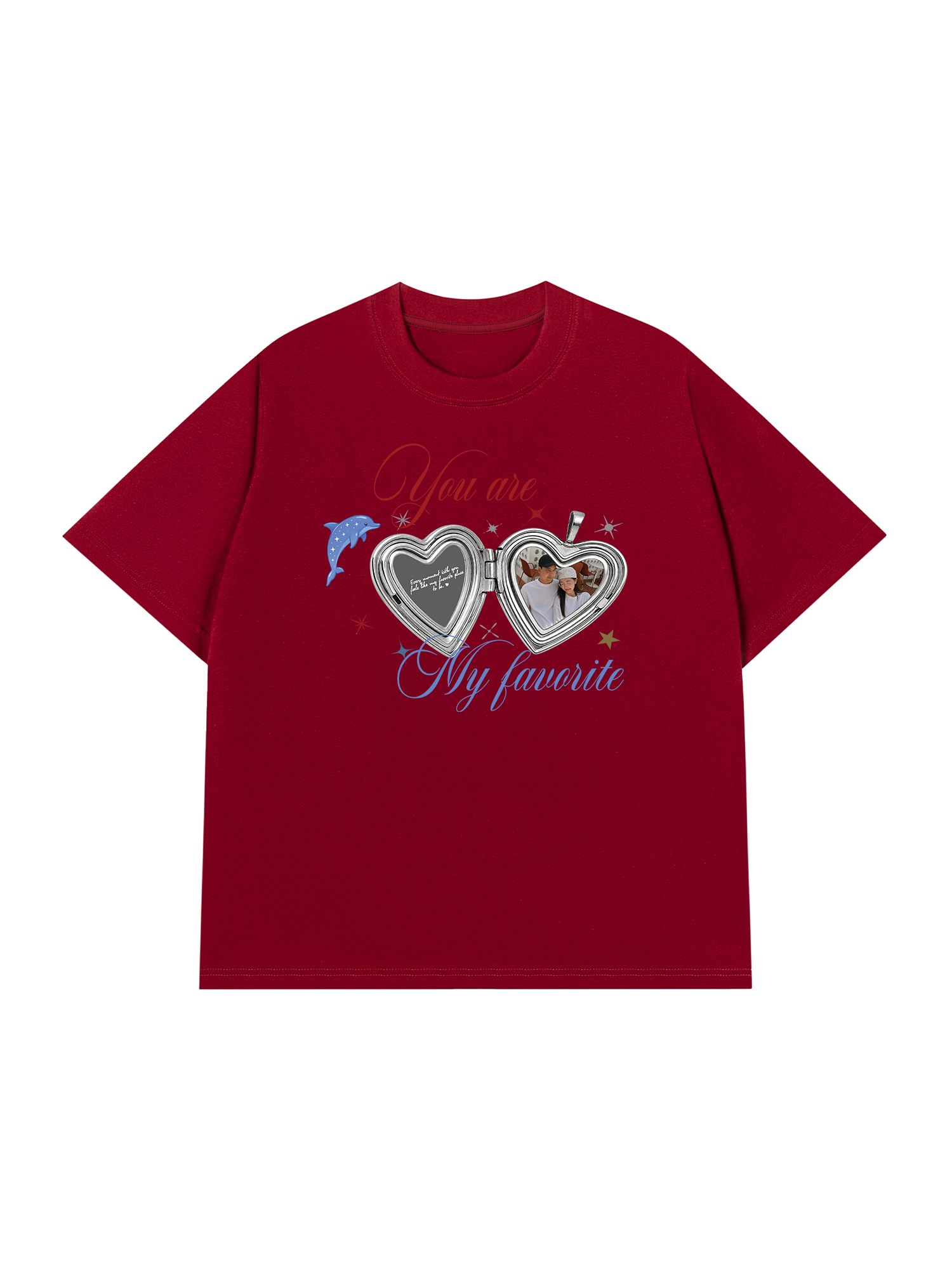 Áo Thun Custom Couple Heart Locket