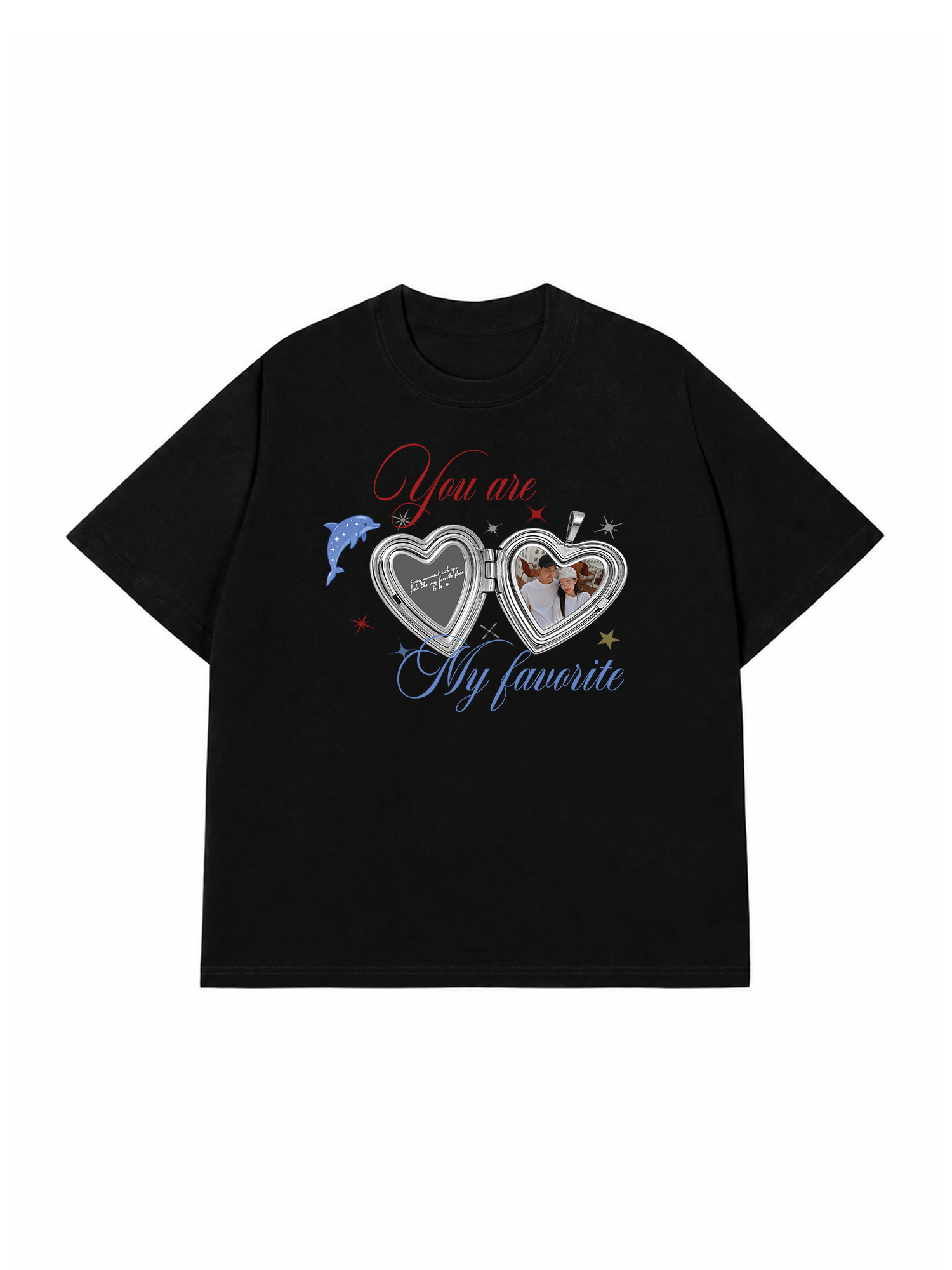 Áo Thun Custom Couple Heart Locket