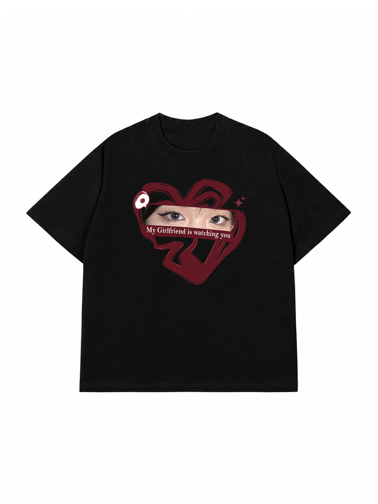 Áo Thun  My Girlfriend BoyFriend Is Watching You Heart