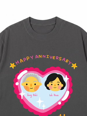 Áo Thun Custom Happy Anniversary
