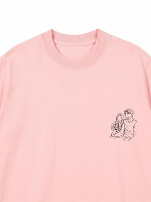 Áo Thun Custom Couple Line Art
