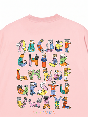 Áo Thun Custom Alphabet Cat