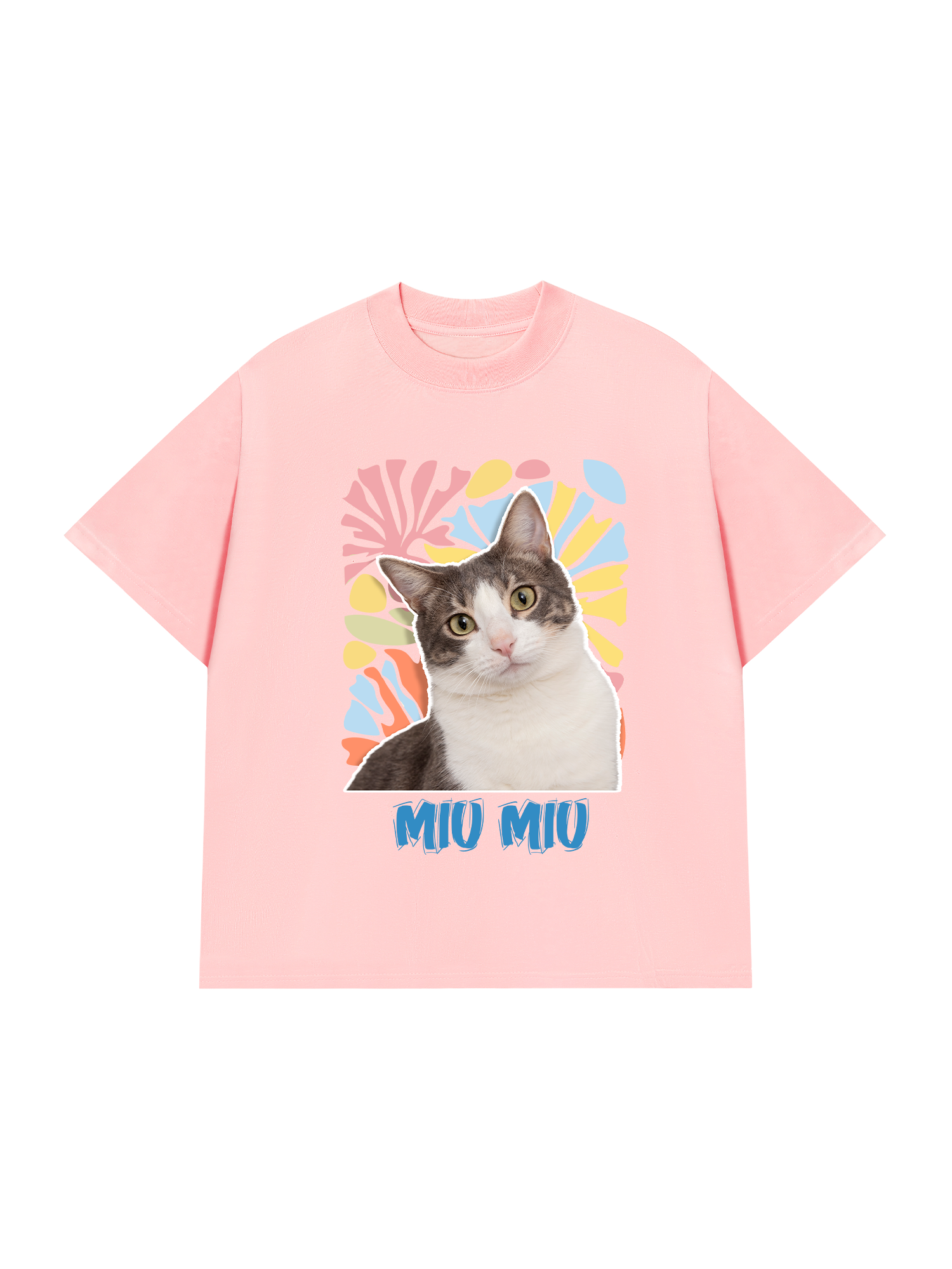 Áo Thun Custom pet cat flowers