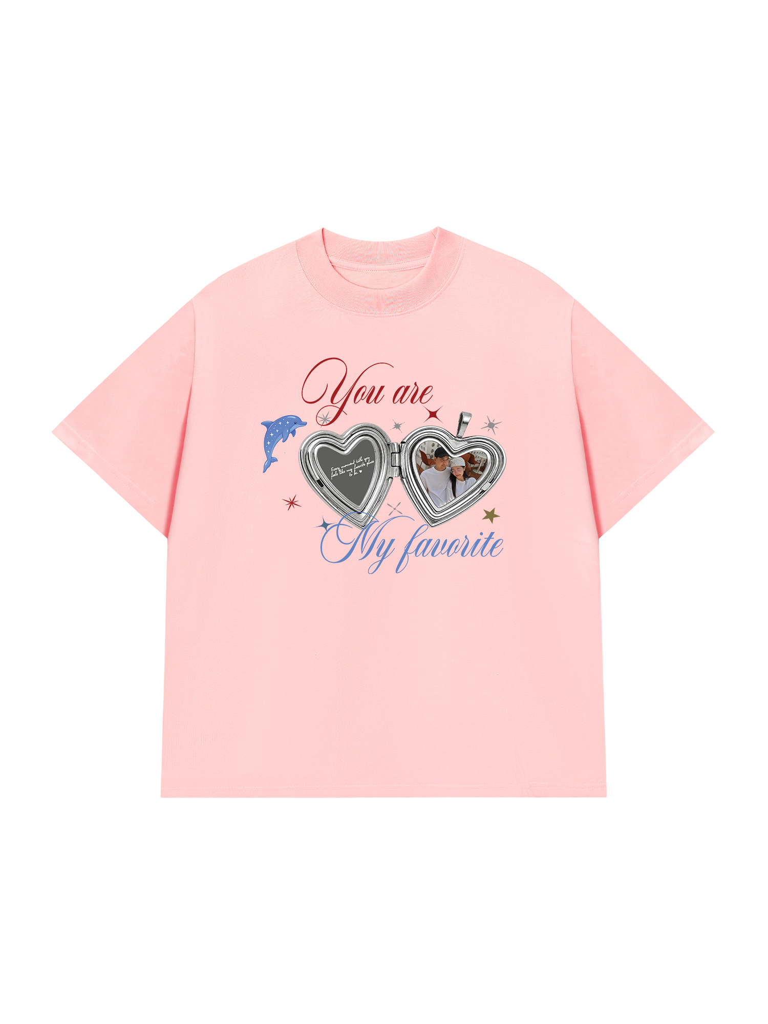 Áo Thun Custom Couple Heart Locket