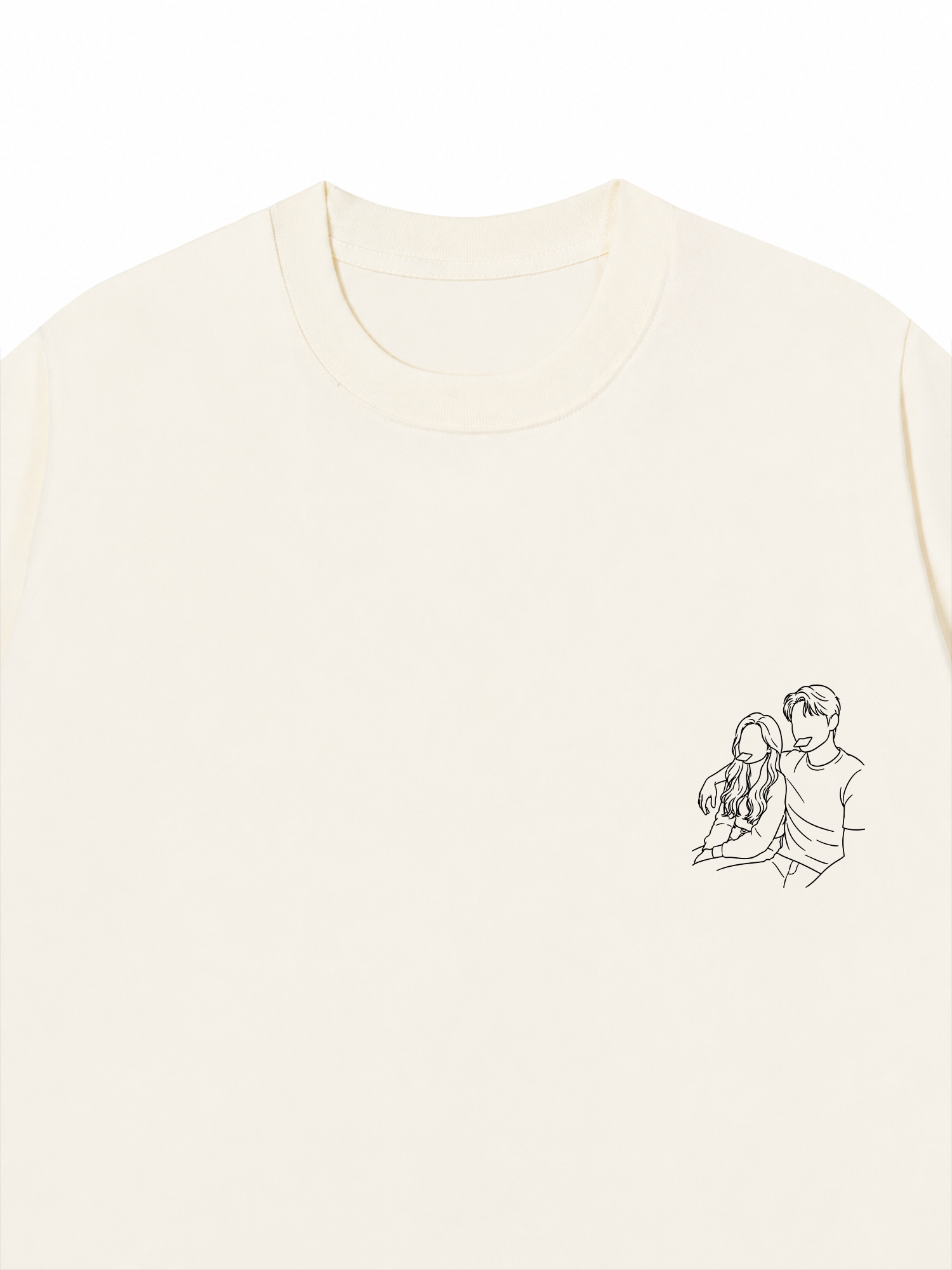 Áo Thun Custom Couple Line Art