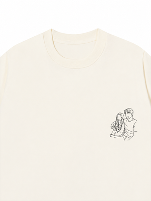 Áo Thun Custom Couple Line Art
