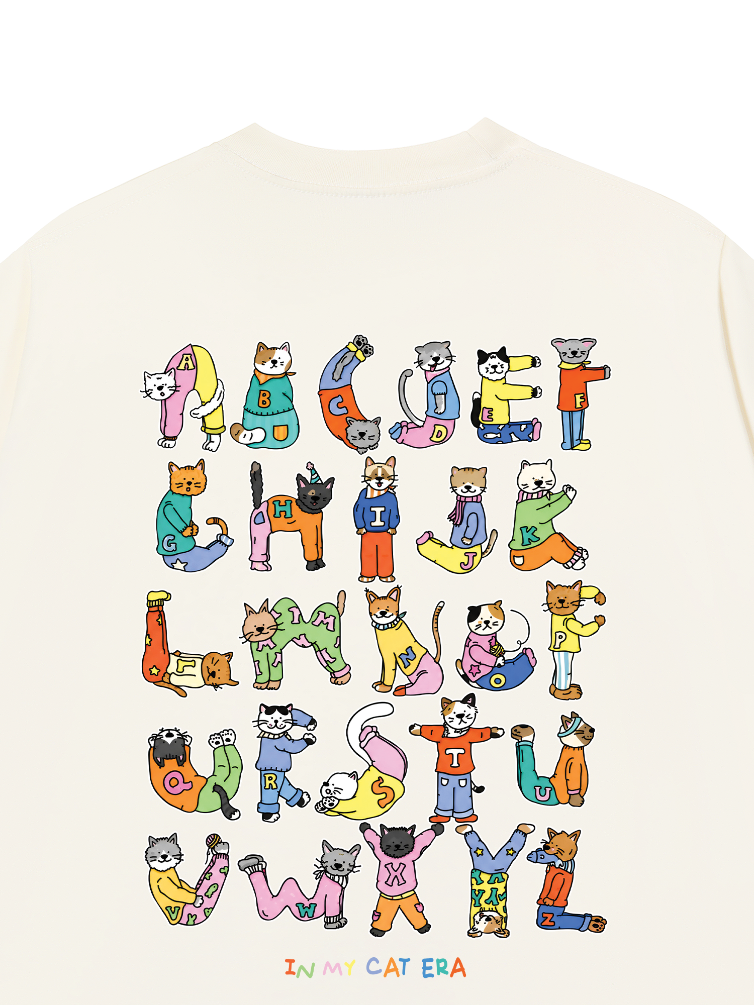 Áo Thun Custom Alphabet Cat