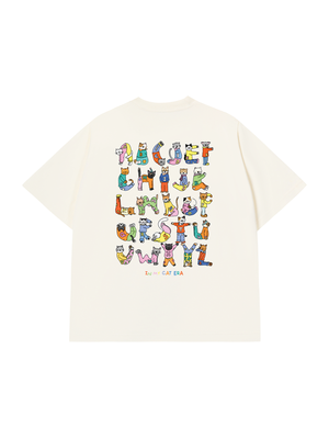 Áo Thun Custom Alphabet Cat