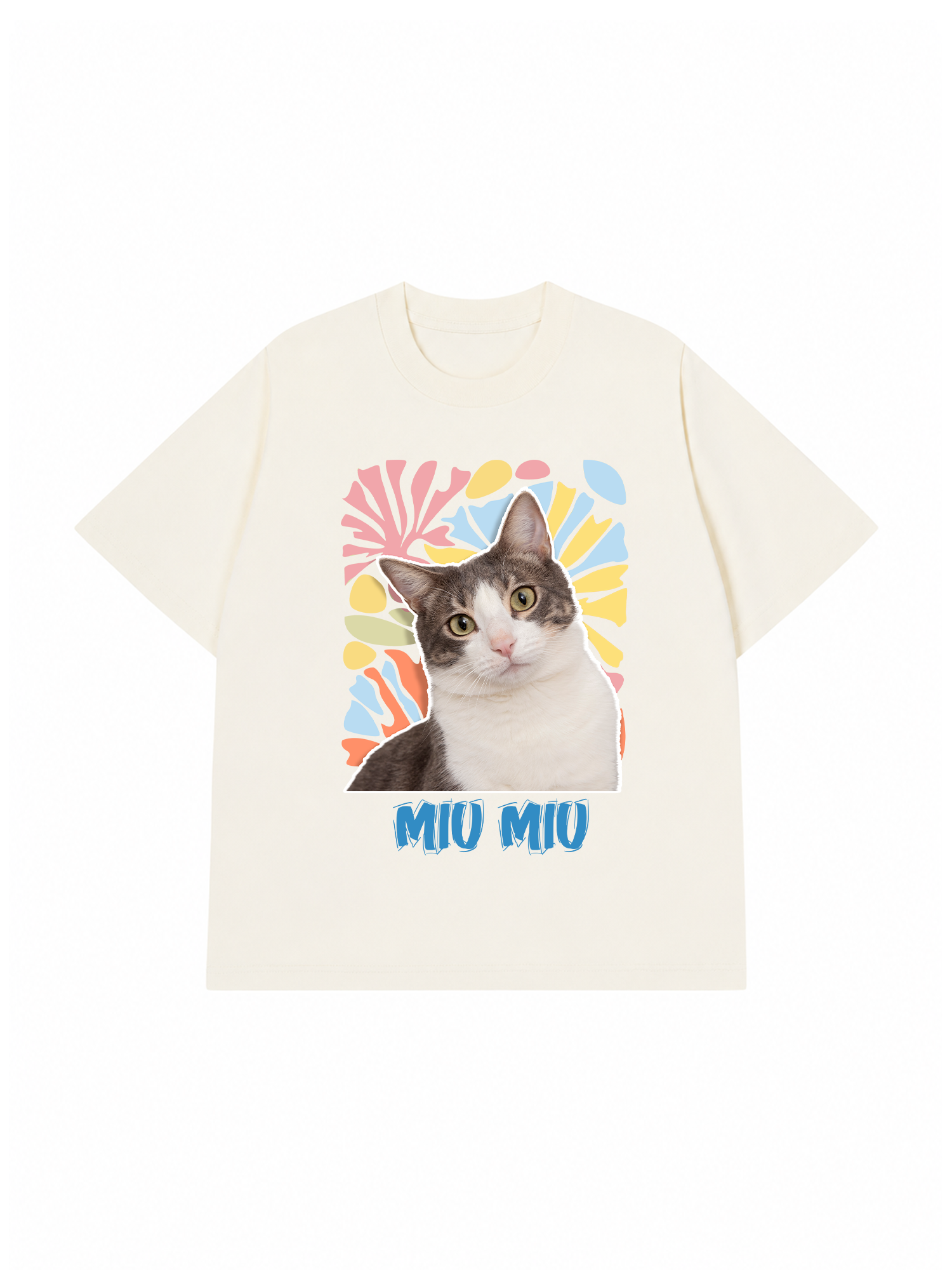 Áo Thun Custom pet cat flowers