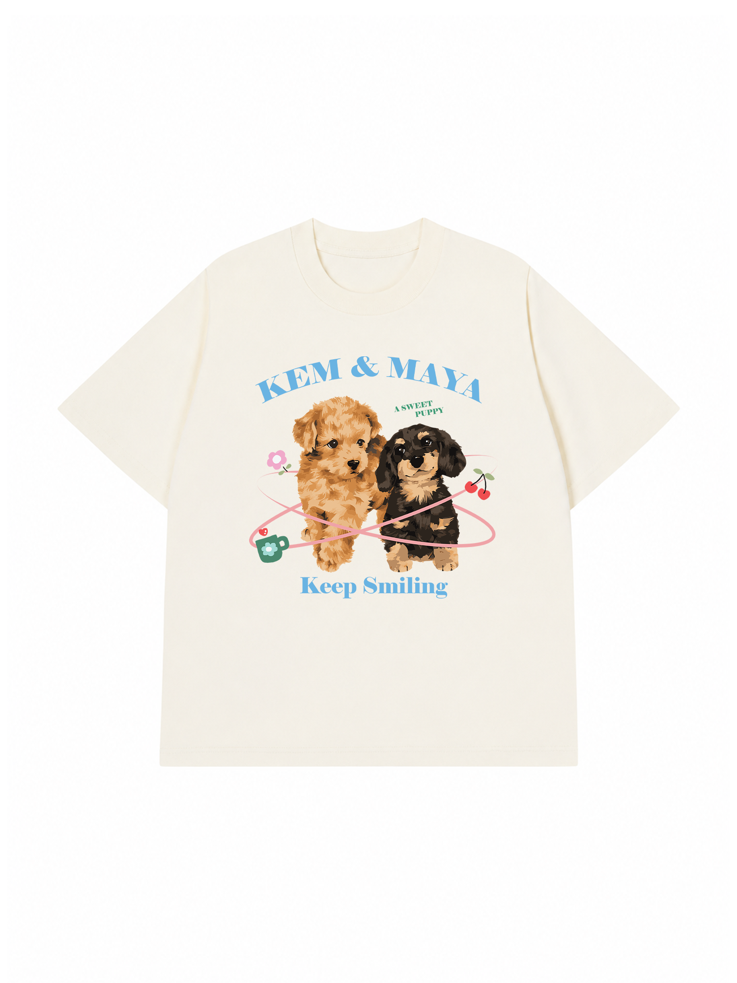 Áo Thun Custom Pet And Quote Keep Smiling