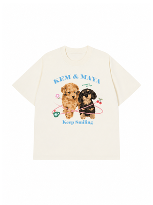 Áo Thun Custom Pet And Quote Keep Smiling