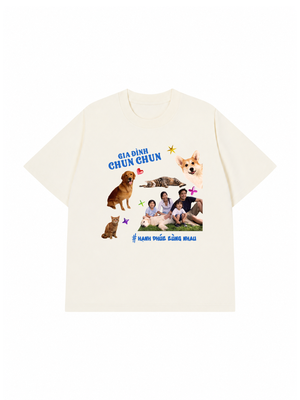 Áo Thun Custom Family With Pets