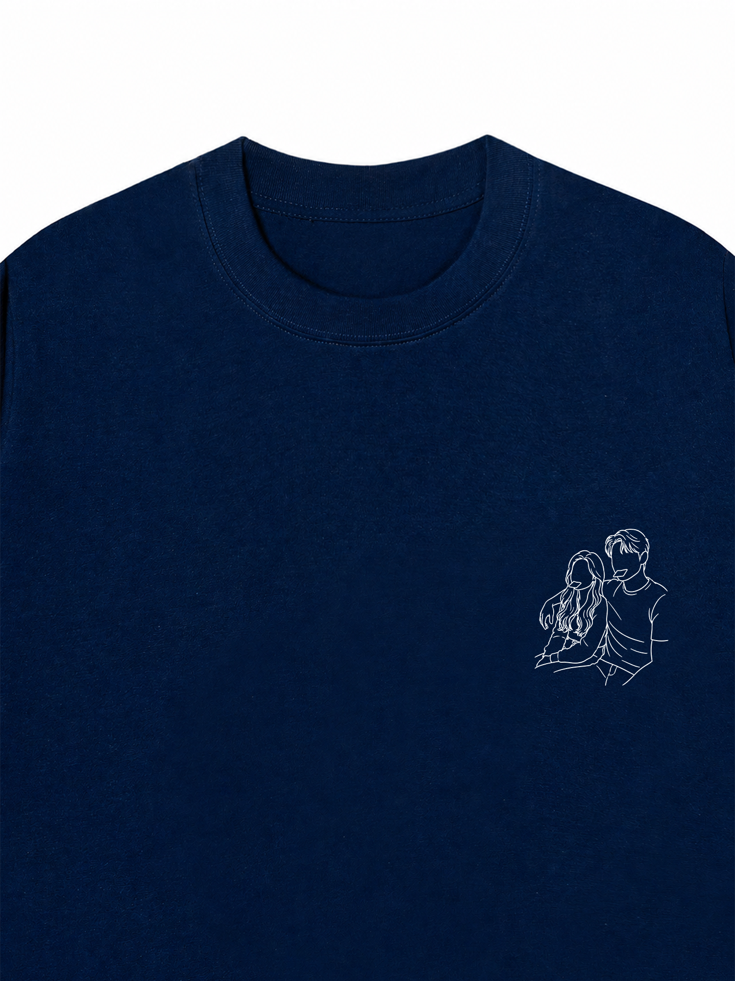 Áo Thun Custom Couple Line Art