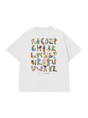 Áo Thun Custom Alphabet Cat