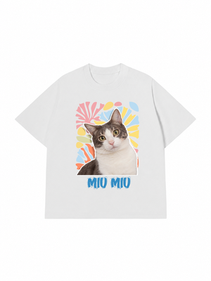 Áo Thun Custom pet cat flowers
