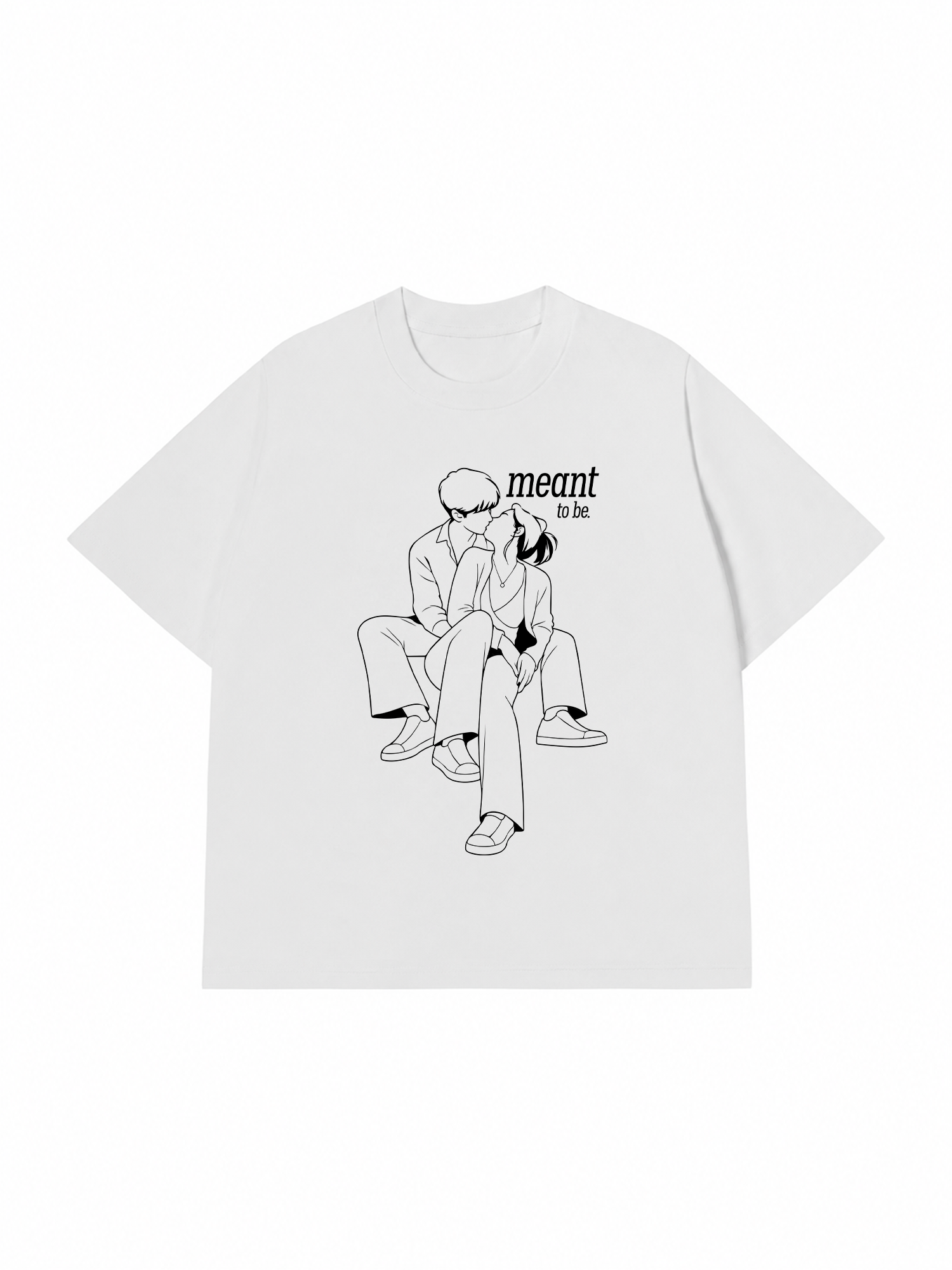 Áo Thun Custom Photo To Line Art Meant To Be