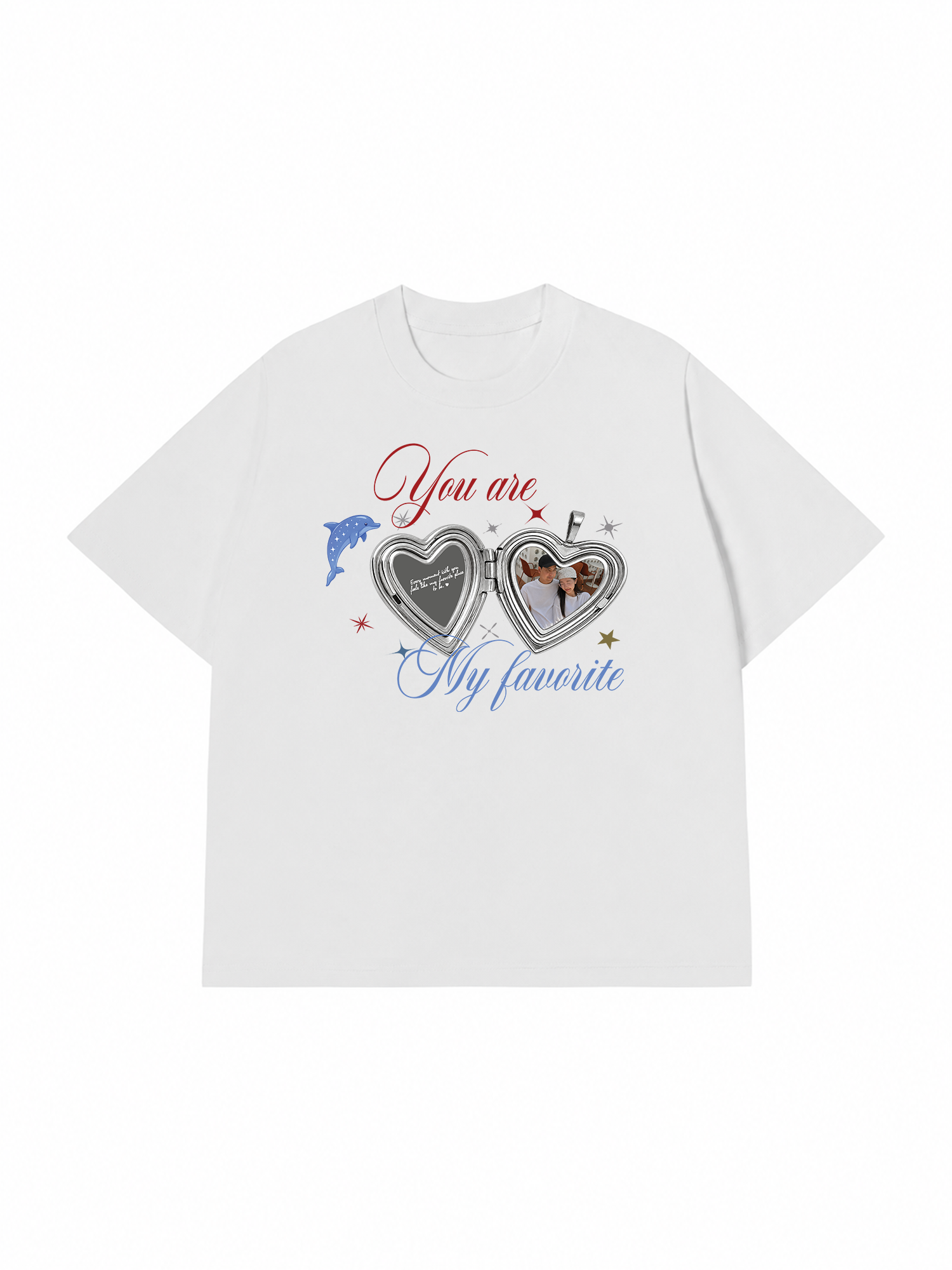 Áo Thun Custom Couple Heart Locket