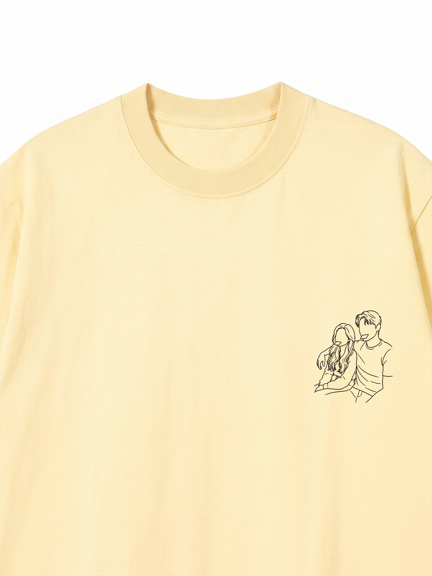 Áo Thun Custom Couple Line Art