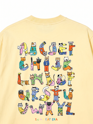 Áo Thun Custom Alphabet Cat