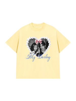Áo Thun Custom Couple Pearl Hear Shirt