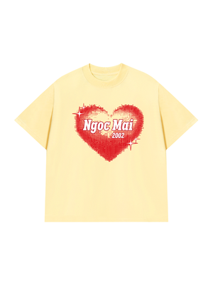 Áo Thun Custom Name Y2K Red Dotted Heart