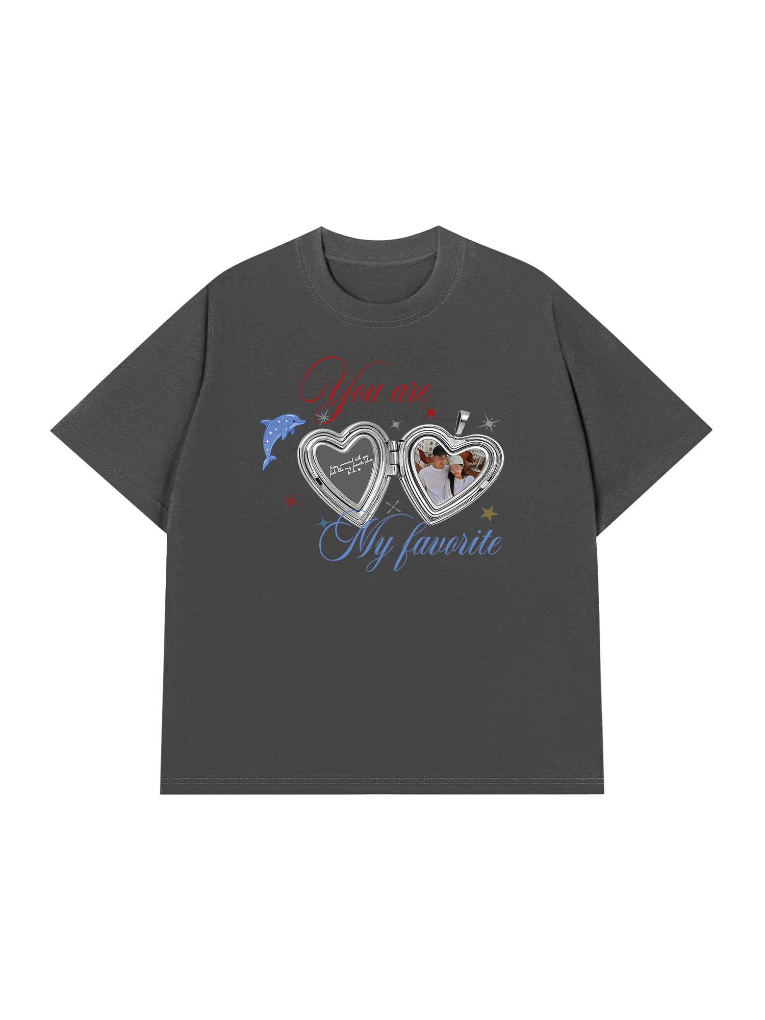 Áo Thun Custom Couple Heart Locket